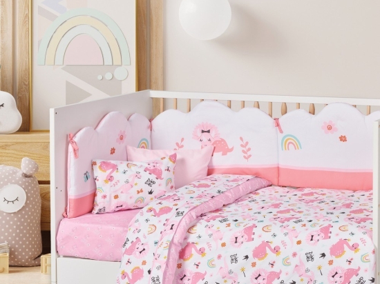 Σεντόνια Βρεφικά 4936 (Σετ 3τμχ) Pink-White Das Home Κούνιας 130x170cm 100% Βαμβάκι
