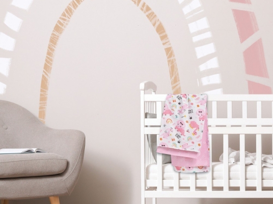 Σεντόνια Βρεφικά 4936 (Σετ 2τμχ) Pink-White Das Home Λίκνου 70x120cm 100% Βαμβάκι