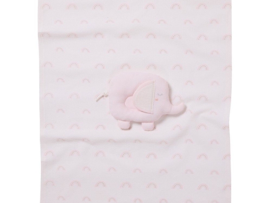 Κουβέρτα Βρεφική Πικέ 4957 White-Pink Das Home Αγκαλιάς 75x100cm 100% Βαμβάκι