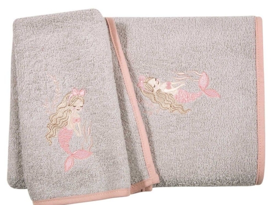 Πετσέτες Βρεφικές 8853 (Σετ 2τμχ) Grey-Pink Greenwich Polo Club Σετ Πετσέτες 70x130cm 100% Βαμβάκι
