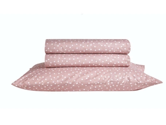 Σεντόνι Lollipop Polka 18 Salmon Pink Kentia Μονό 160x260cm 100% Βαμβάκι