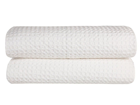 Κουβέρτα Illusion 00 White Kentia Ημίδιπλο 190x250cm 100% Βαμβάκι