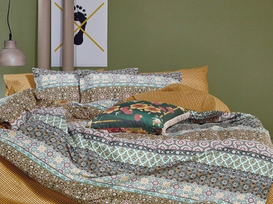 Πάπλωμα Esmeralda 26 Mustard-Green Kentia Μονό 160x240cm 100% Βαμβάκι