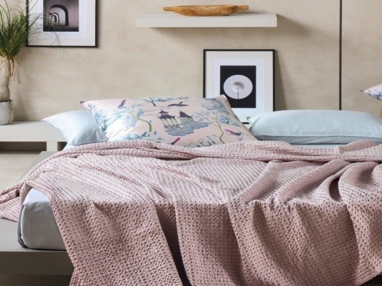 Κουβέρτα Illusion 14 Old Rose Kentia Μονό 170x250cm 100% Βαμβάκι