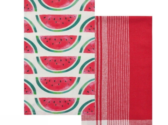 Πετσέτες Κουζίνας Fazzy 247 (Σετ 2τμχ) Red-Green Kentia 40x60cm 100% Βαμβάκι