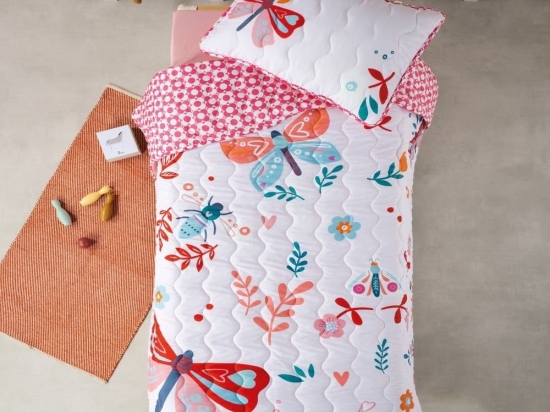 Μαξιλαροθήκη Παιδική Chrysalis Ecru-Pink Kentia 52X72 Microfiber-Polyester