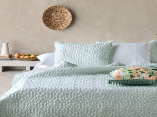 Κουβερλί Polenta 10 Mint Green Kentia Υπέρδιπλo 240x220cm Microfiber-Polyester