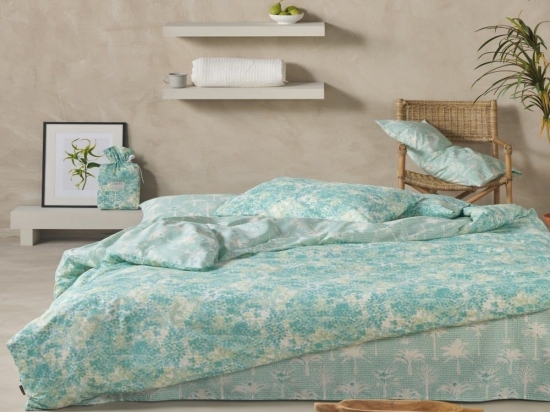 Σεντόνια Malie 29 (Σετ 3τμχ) Veraman-Lime Kentia Ημίδιπλο 190x270cm 100% Βαμβάκι