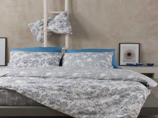 Κουβερλί Malie 22 Grey Kentia Υπέρδιπλο 220x240cm 100% Βαμβάκι