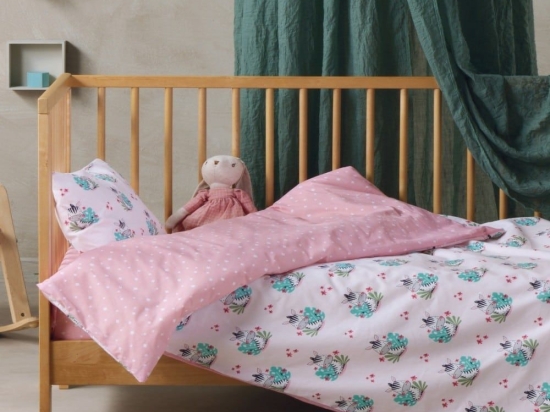 Σεντόνια Βρεφικά Zigby (Σετ 2τμχ) Pink Kentia Λίκνου 100% Βαμβάκι