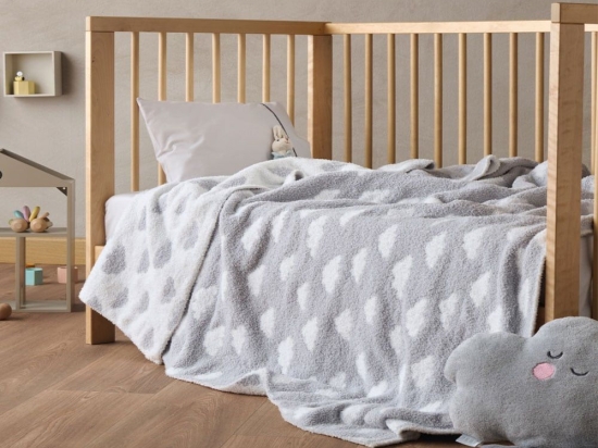 Κουβέρτα Βρεφική Esperos Grey Kentia Κούνιας 100x140cm Πολυέστερ