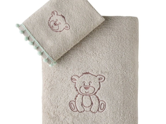 Πετσέτες Βρεφικές Poope (Σετ 2τμχ) Beige Kentia Σετ Πετσέτες 70x125cm 100% Βαμβάκι