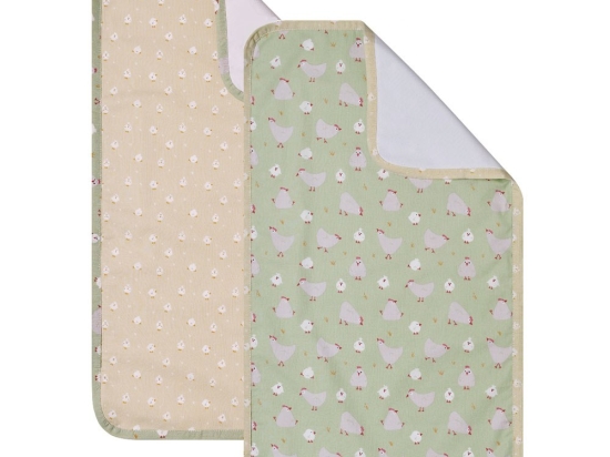 Σελτεδάκια Βρεφικά Kota (Σετ 2τμχ) Green-Beige Kentia 72x42cm 100% Βαμβάκι