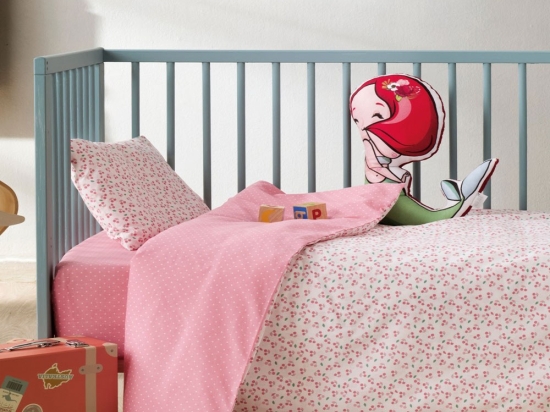 Σεντόνια Βρεφικά Cereza (Σετ 2τμχ) Pink Kentia Λίκνου 60x120cm 100% Βαμβάκι