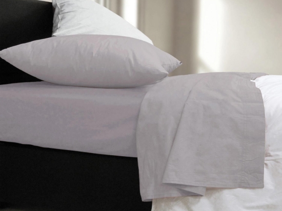 Σεντόνι Με Λάστιχο Basic Light Grey Nef-Nef Μονό 100x200cm Με Λάστιχο 100% Βαμβάκι