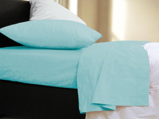 Σεντόνι Με Λάστιχο Basic Aqua Nef-Nef Υπέρδιπλo 160x230cm Με Λάστιχο 100% Βαμβάκι