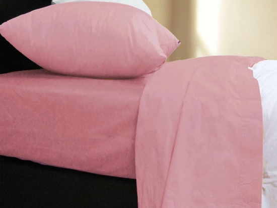 Σεντόνι Basic Pink Nef-Nef Μονό 170x270cm Χωρίς Λάστιχο 100% Βαμβάκι