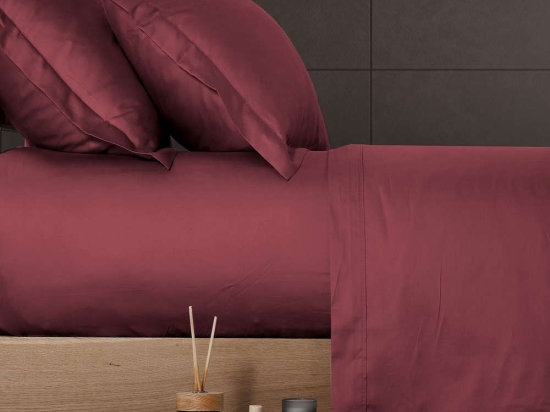 Σεντόνι Elements Bordo Nef Nef Υπέρδιπλο 240x270cm Χωρίς Λάστιχο 100% Βαμβακοσατέν