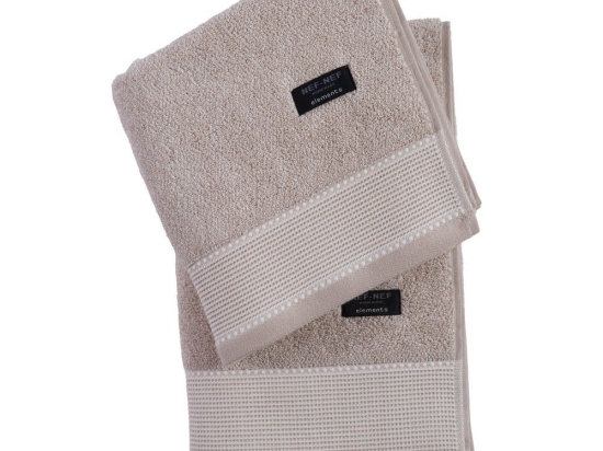 Πετσέτα Plainis Beige Nef-Nef Σώματος 70x140cm 100% Βαμβάκι