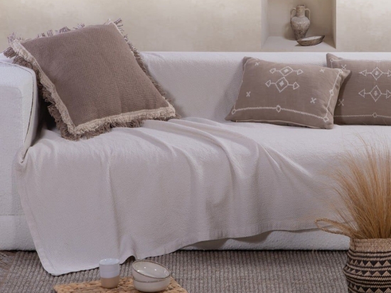 Ριχτάρι Betty Ecru Nef-Nef Πολυθρόνα 180x180cm 100% Βαμβάκι