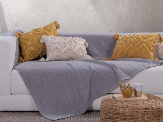 Ριχτάρι Betty Grey Nef-Nef Τριθέσιο 180x300cm 100% Βαμβάκι
