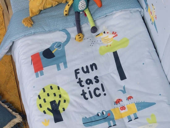 Κουβερλί Βρεφικό Funtastic Blue Nef-Nef 110x140cm Βαμβάκι-Πολυέστερ