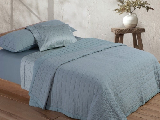 Κουβερλί Olympia Silver Blue Nef-Nef Υπέρδιπλo 230x240cm Βαμβάκι-Πολυέστερ