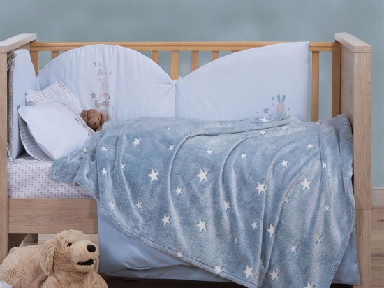 Κουβέρτα Βρεφική Glow Interstellar Denim Nef-Nef Homeware Κούνιας 110x150cm Πολυέστερ