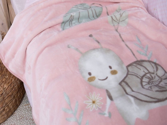 Κουβέρτα Βρεφική Cute Snail Pink Nef-Nef Homeware Αγκαλιάς 75x100cm 100% Βαμβάκι