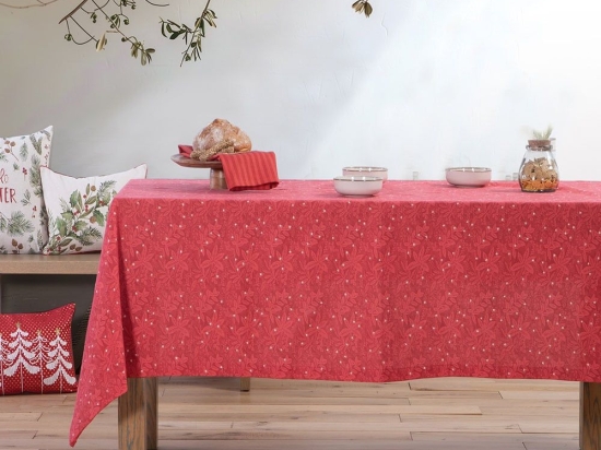 Τραπεζομάντηλο Χριστουγεννιάτικο Grace Red Nef-Nef Homeware 140X240
