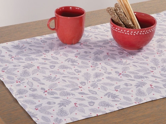 Runner Χριστουγεννιάτικο Xmass Plants Ecru Nef-Nef Homeware 45Χ140