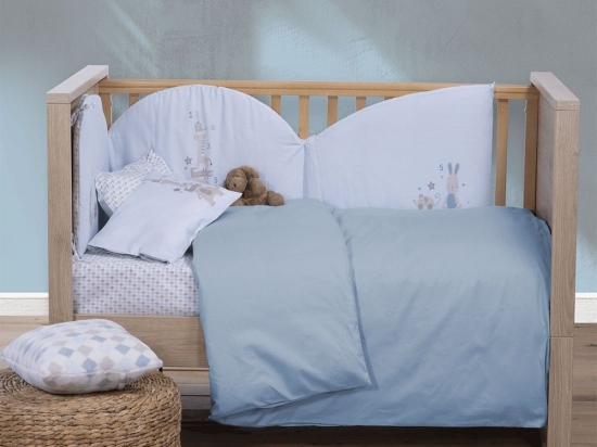 Παπλωματοθήκη Βρεφική Basic Light Blue Nef-Nef Homeware 110x150cm 100% Βαμβάκι