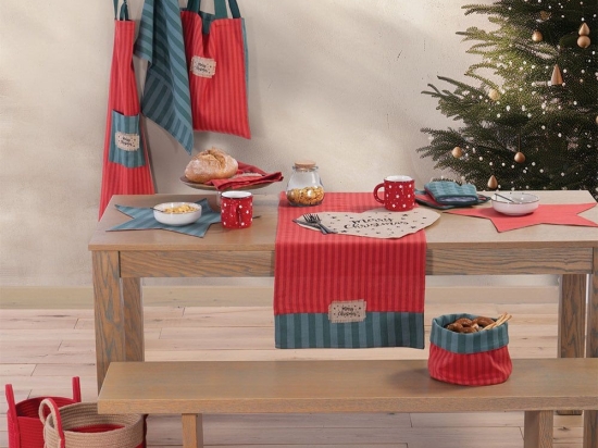 Runner Χριστουγεννιάτικο Straight To Christmas 45X150 Red-Green Nef-Nef Homeware 45X150