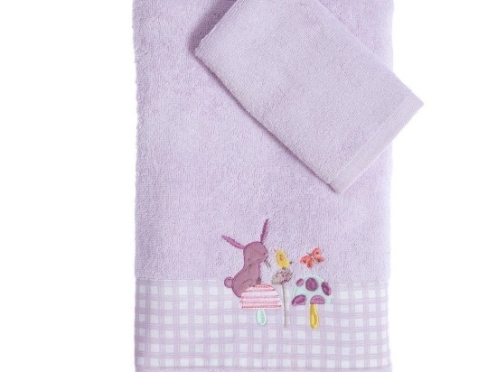 Πετσέτες Βρεφικές Mon Petit Jardin (Σετ 2τμχ) Lilac Nef-Nef Homeware Σετ Πετσέτες 70x140cm 100% Βαμβάκι