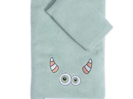 Πετσέτες Βρεφικές Alphabet Monster (Σετ 2τμχ) Pistachio Nef-Nef Homeware Σετ Πετσέτες 70x140cm 100% Βαμβάκι
