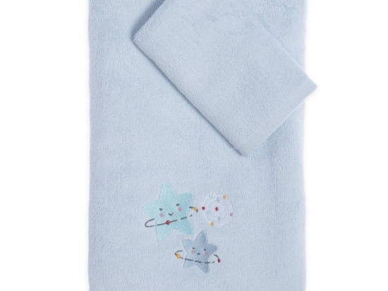Πετσέτες Βρεφικές Explore The Universe (Σετ 2τμχ) Light Blue Nef-Nef Homeware Σετ Πετσέτες 70x140cm 100% Βαμβάκι