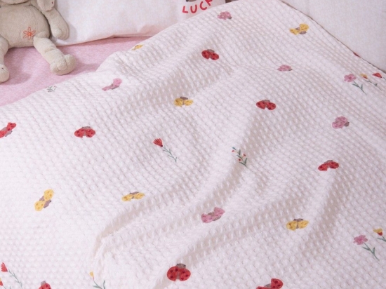 Κουβέρτα Βρεφική Πικέ Lady Bug Ecru Nef-Nef Homeware Αγκαλιάς 80x110cm 100% Βαμβάκι