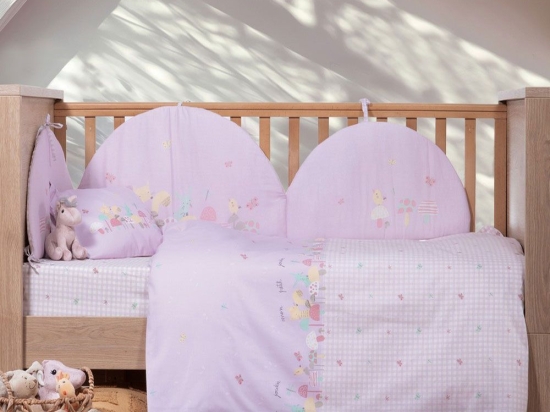 Σεντόνια Βρεφικά Mon Petit Jardin (Σετ 3τμχ) Lilac Nef-Nef Homeware Κούνιας 120x170cm 100% Βαμβάκι