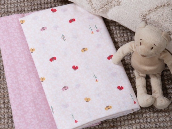 Σεντόνια Βρεφικά Lady Bug (Σετ 2τμχ) Ecru Nef-Nef Homeware Λίκνου 70x120cm 100% Βαμβάκι