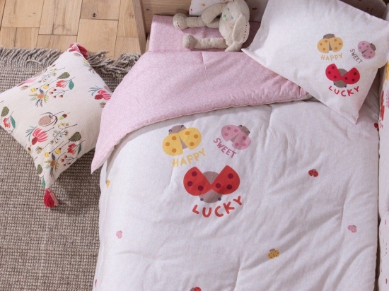 Κουβερλί Βρεφικό Lady Bug Ecru Nef-Nef Homeware 110x140cm Βαμβάκι-Πολυέστερ