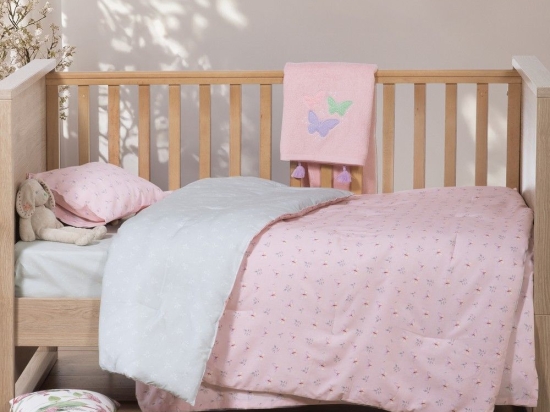 Κουβερλί Βρεφικό Wings Of Joy Pink Nef-Nef Homeware 110x140cm Βαμβάκι-Πολυέστερ