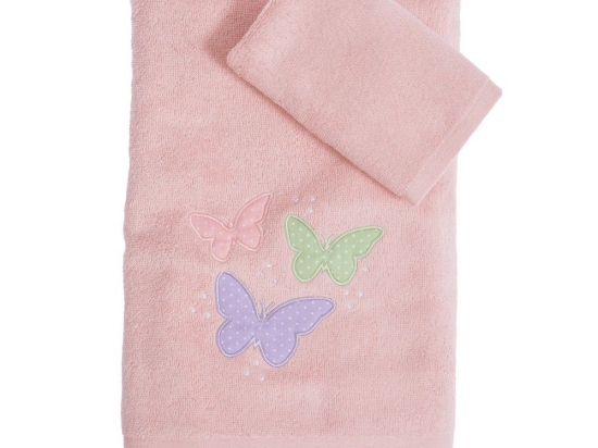 Πετσέτες Βρεφικές Wings Of Joy (Σετ 2τμχ) Pink Nef-Nef Homeware Σετ Πετσέτες 70x140cm 100% Βαμβάκι