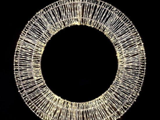 Χριστουγεννιάτικο Στεφάνι Φωτιζόμενο 1200 Led  83793 Φ60x7cm IP44 White