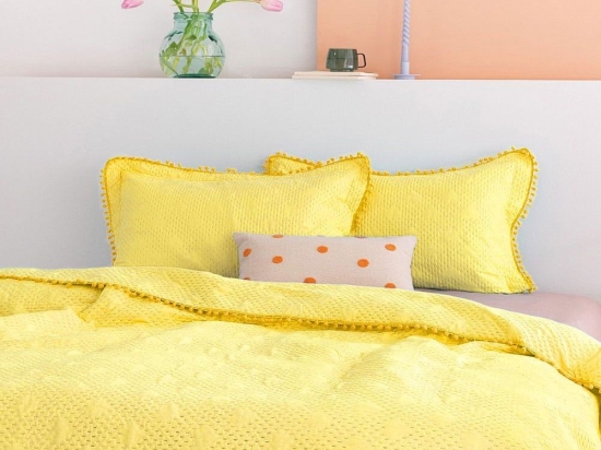 Κουβερλί Morgan (Σετ 3τμχ) Lemon Palamaiki Υπέρδιπλο 220x240cm Microfiber