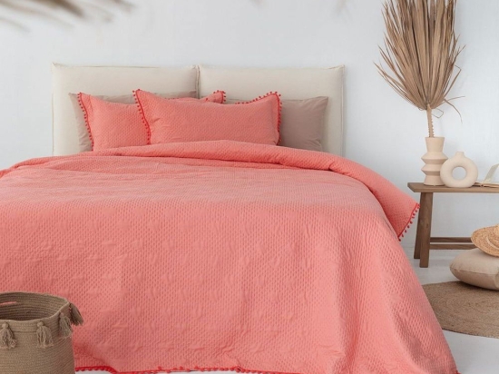 Κουβερλί Morgan (Σετ 3τμχ) Salmon Palamaiki Υπέρδιπλο 220x240cm Microfiber