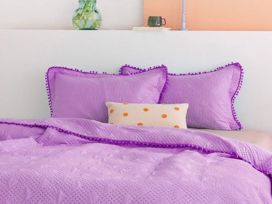Κουβερλί Morgan (Σετ 3τμχ) Violet Palamaiki Υπέρδιπλο 220x240cm Microfiber