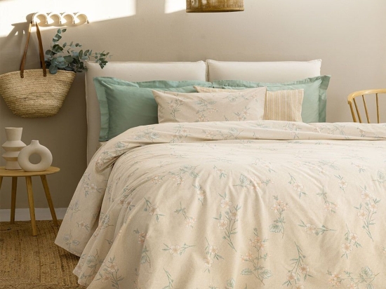 Σεντόνια FL6239 (Σετ 4τμχ) Beige Palamaiki King Size 265x260cm 100% Βαμβάκι