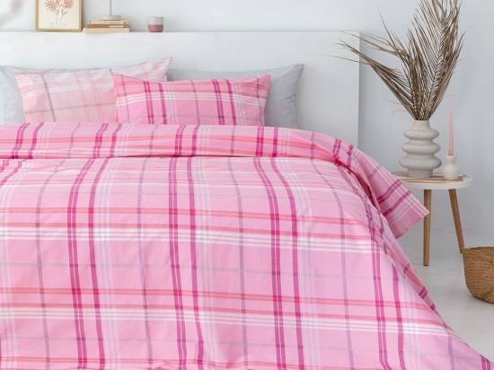 Σεντόνια FL6242 (Σετ 4τμχ) Pink Palamaiki Διπλό 200x260cm 100% Βαμβάκι