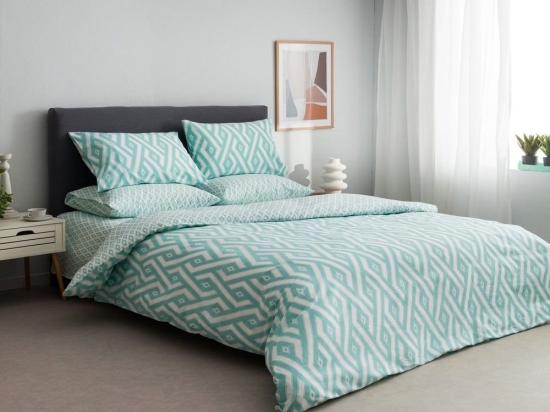 Σεντόνια Paros-1 Με Λάστιχο (Σετ 4τμχ) Green Vesta Home Υπέρδιπλo 160x225cm 100% Βαμβάκι