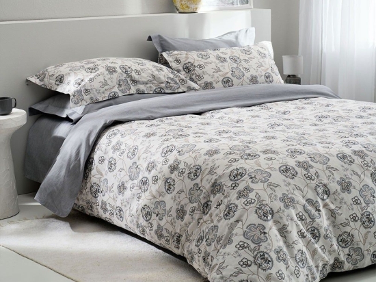 Σεντόνια Como-2 (Σετ 4τμχ) Grey Vesta Home King Size 280x270cm 100% Βαμβακοσατέν